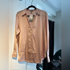 NWT H&M satin Button Down